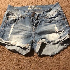Light blue jean shorts